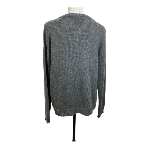 Vince Camuto womens lace through detail cotton blend grey sweater size Large - Picture 10 of 10